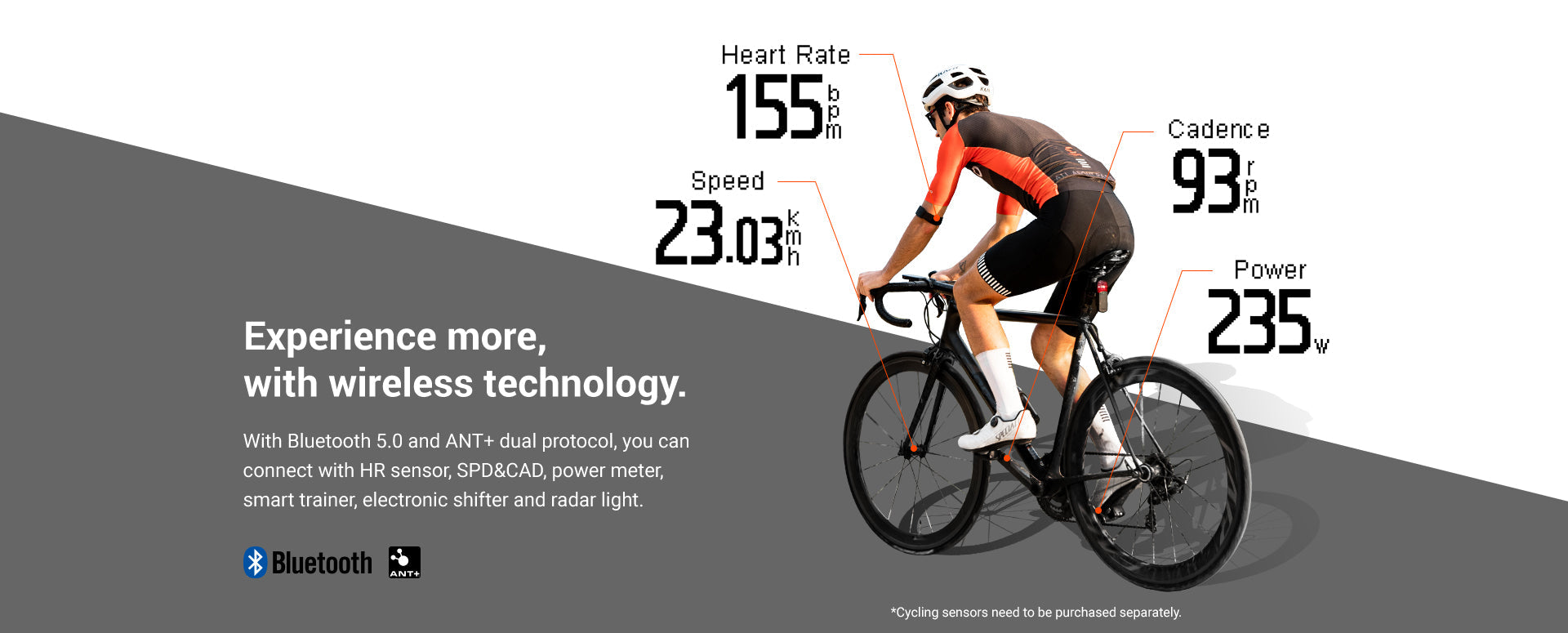 Coospo CS500 navegacion turn-by-turn ruta bicicleta