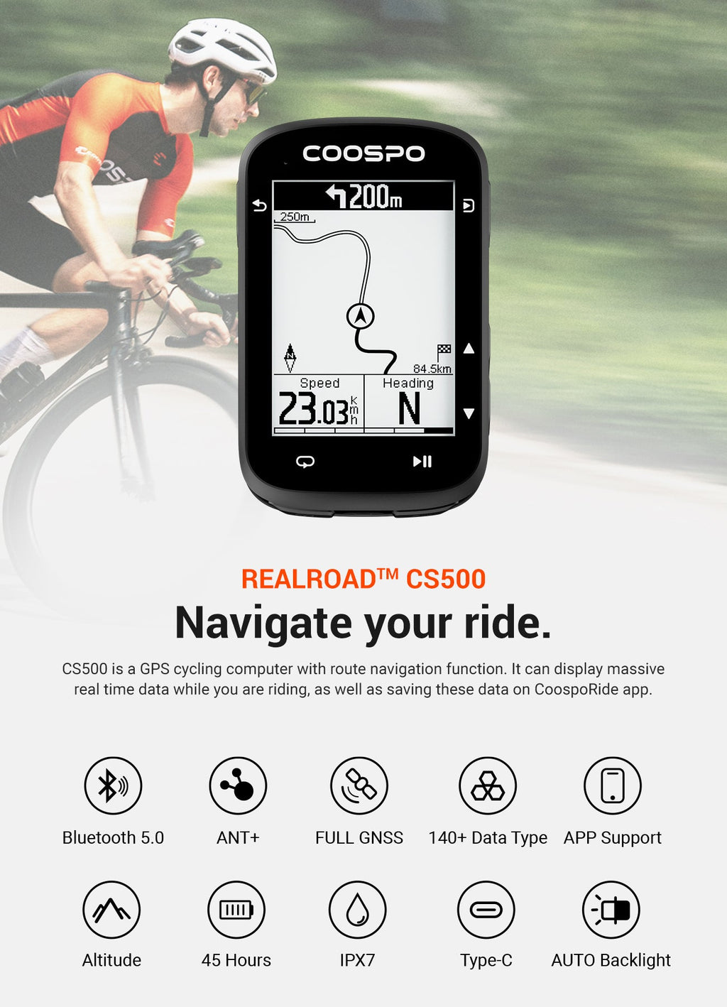 Coospo CS500 sincronizacion Strava smartphone app CoospoRide