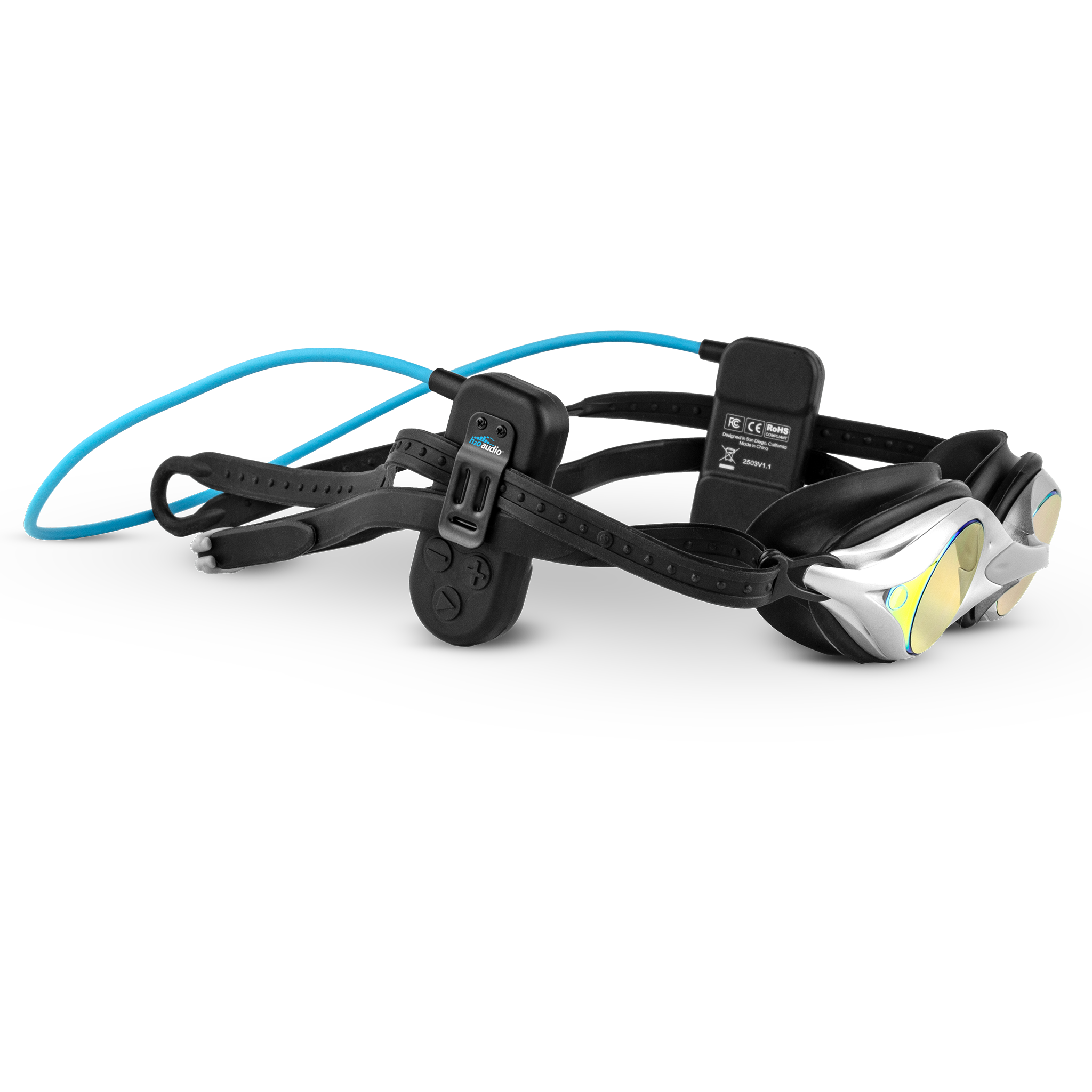 H2O Audio SONAR 2 PRO montado en gafas natacion - SportBest Chile