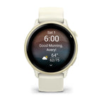 Garmin Vivoactive 6, GPS, Bone/Lunar Gold, WW, detalle